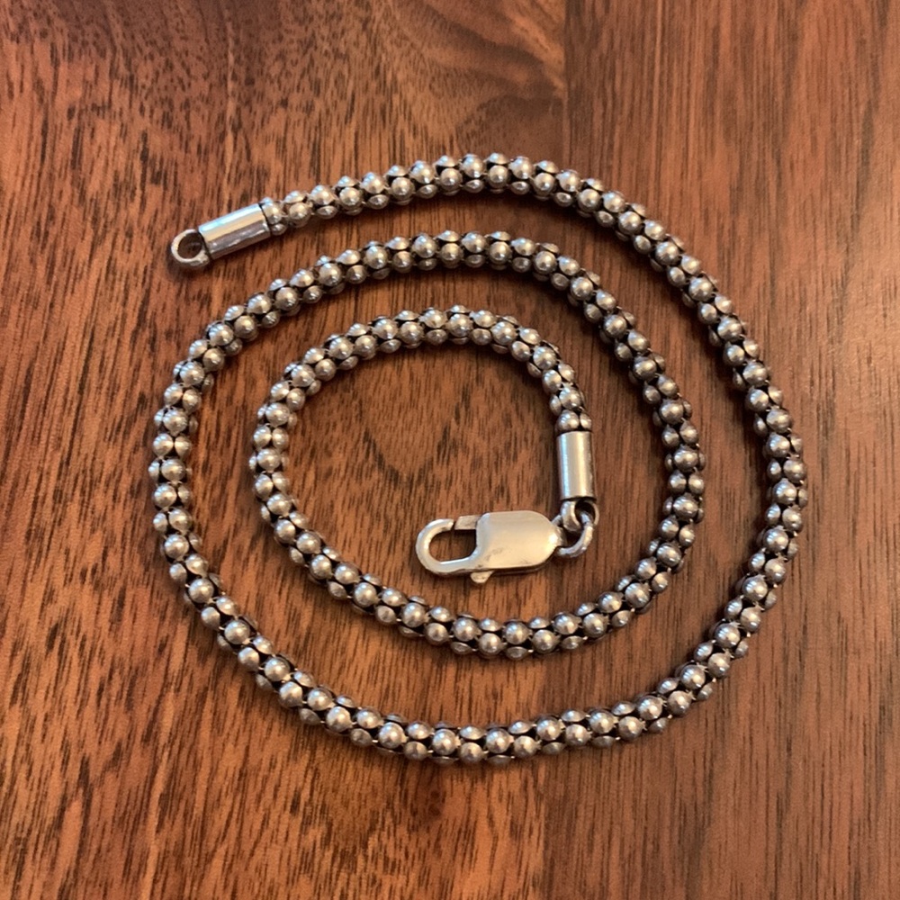 Silpada Retired Vintage Sterling Silver Popcorn chain necklace